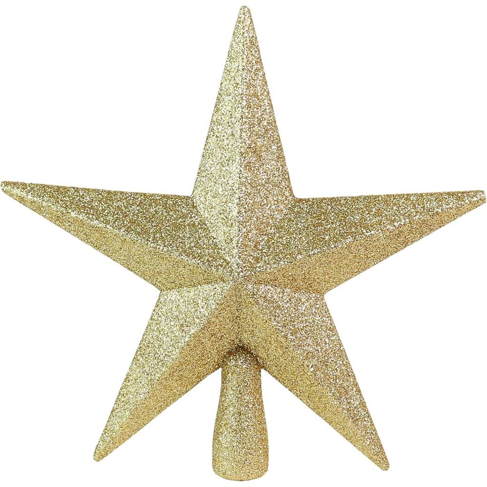 Glitter Star Tree Topper - Christmas Gold Decorative Holiday Bethlehem Star Orna